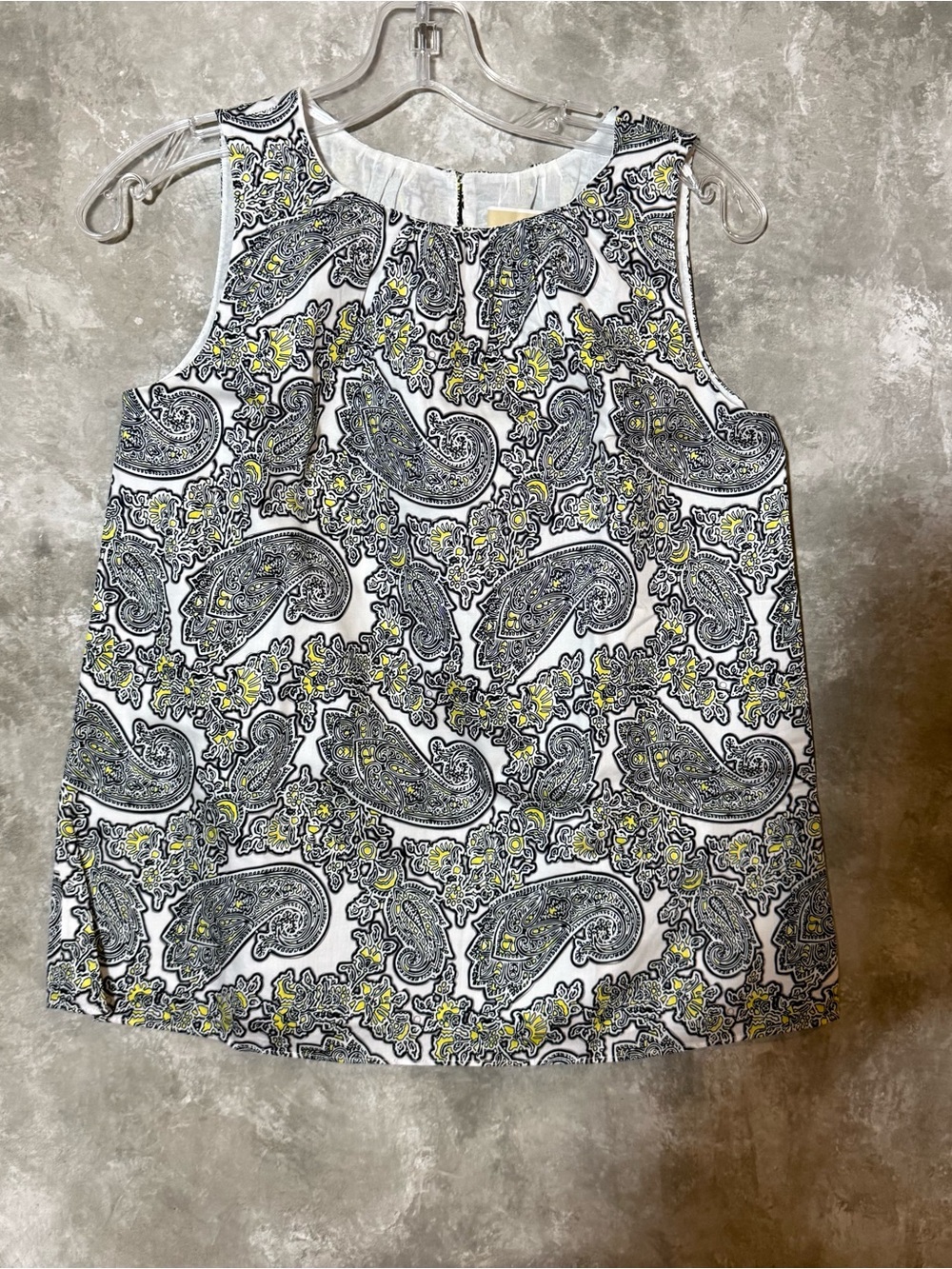 Michael Kors White Paisley Tank with Yellow Accents (love 23)
